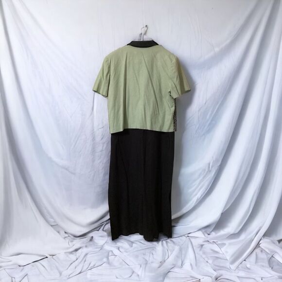 Vintage Positive Attitude Linen Blend Maxi Dress Set 16 - Picture 3 of 10